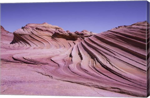 Framed Waves Rocks Print