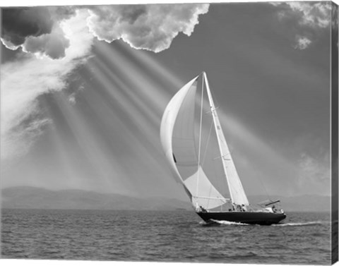 Framed Sailing under sunbeams, L&#39;Anse Bay, Michigan &#39;13 Print