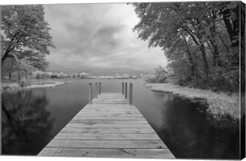 Framed Dock at St. Joseph River, Centreville, Michigan &#39;13-IR Print