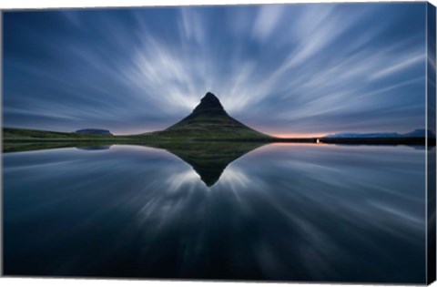 Framed Night At Kirkjufell Print