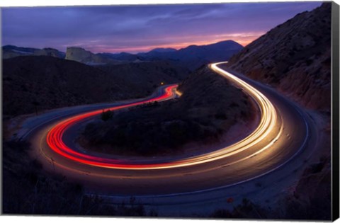 Framed Headlights and Brake Lights Print