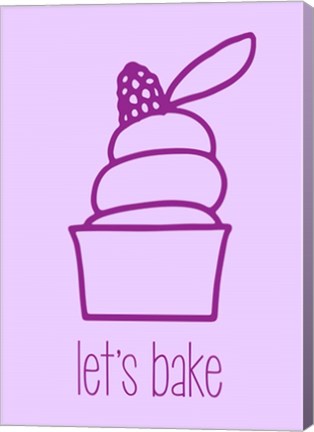 Framed Let&#39;s Bake - Dessert III Purple Print