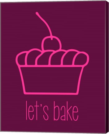 Framed Let&#39;s Bake - Dessert I Magenta Print