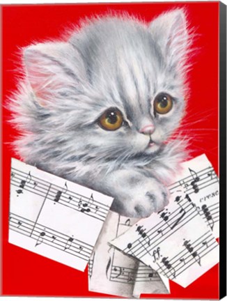 Framed Music Cat - 12A Print