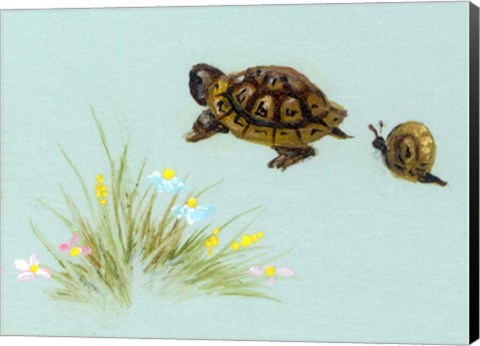 Framed Spring Fling - Trutle And Snail Print