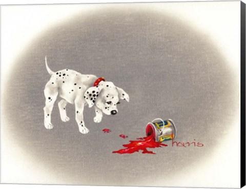 Framed Dalmation 6- Caught Red Pawed Print