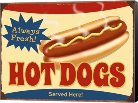 Framed Always Fresh Hot Dogs Print