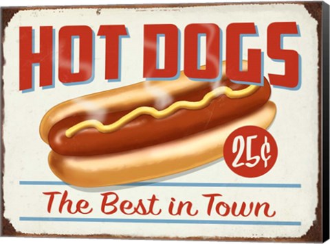 Framed Hot Dogs Best In Town Print