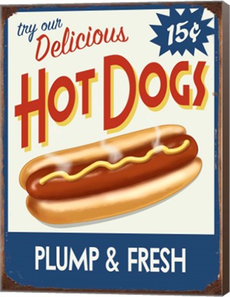 Framed Hot Dogs Delicious Print