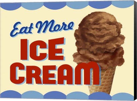 Framed Eat More Ice Cream Print