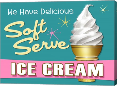 Framed Soft Serve Turquoise Print