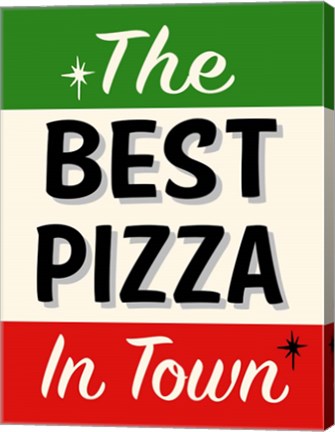 Framed Best Pizza Stripe Print