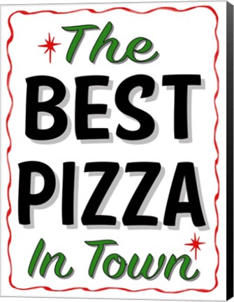 Framed Best Pizza Wavy Border Print