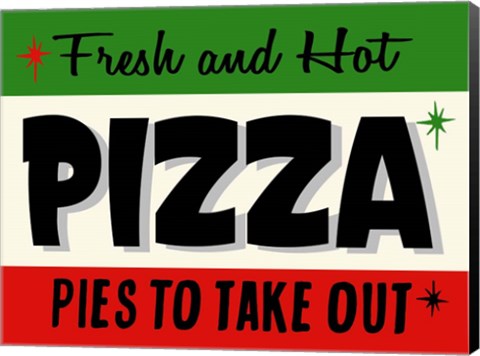 Framed Hot Pizza Horiz Print