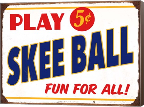 Framed Skeeball Sign Print