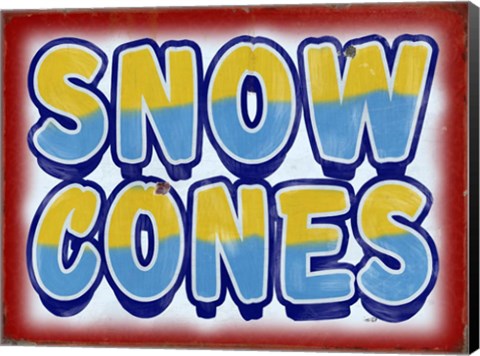 Framed Snow Cones Distressed Print