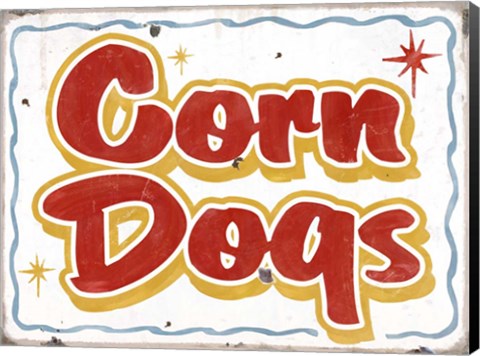 Framed Corn Dogs Distressed Print