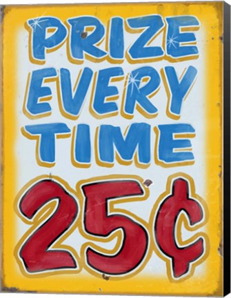 Framed Prize Every Time Distressed Print