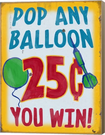 Framed Pop Any Balloon Distressed Print