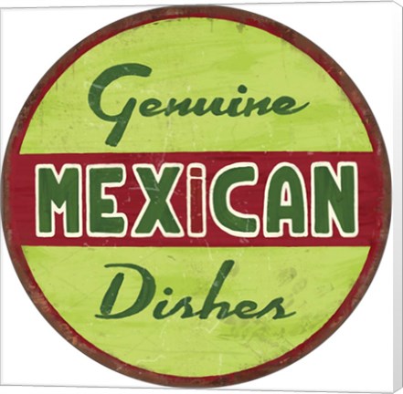 Framed Mexican 14 Circle Lime Print