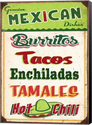 Framed Mexican Sign Board Print