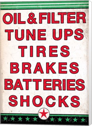 Framed Auto Shop Red Star Print