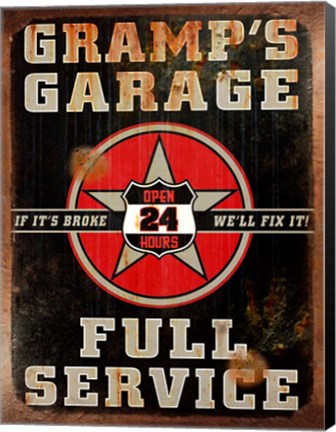 Framed Gramps Garage Rusted Vertical Print
