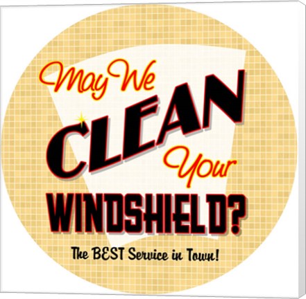 Framed Clean Your Windshield Print