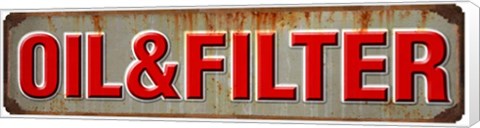 Framed Oil &amp; Filter Rusted Garage Print