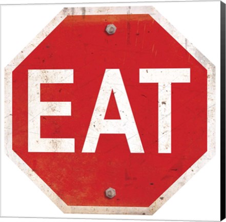 Framed Eat Stop Sign Print