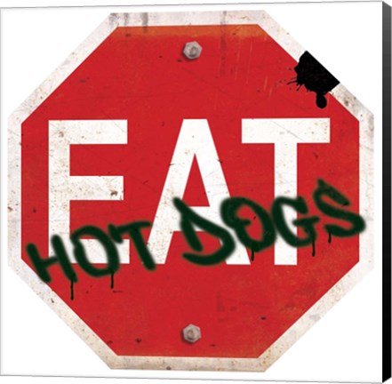 Framed Eat Stop Hot Dogs Print
