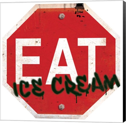 Framed Eat Stop Ice Cream Print