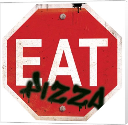 Framed Eat Stop Pizza Print
