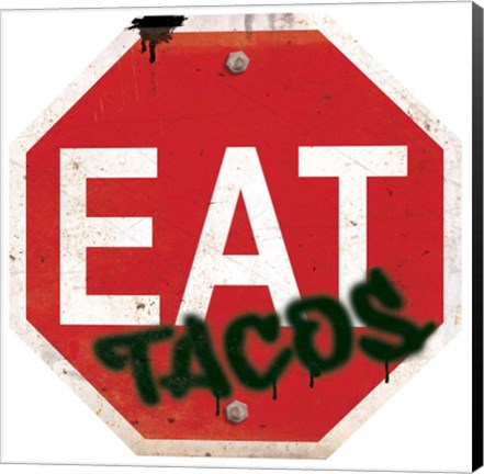 Framed Eat Stop Tacos Print