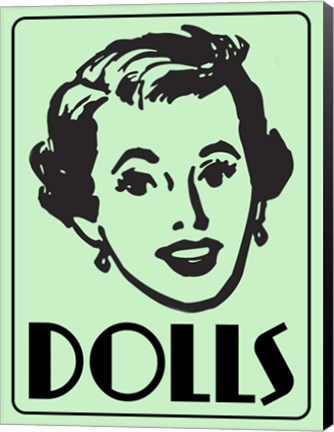 Framed Dolls Green Print