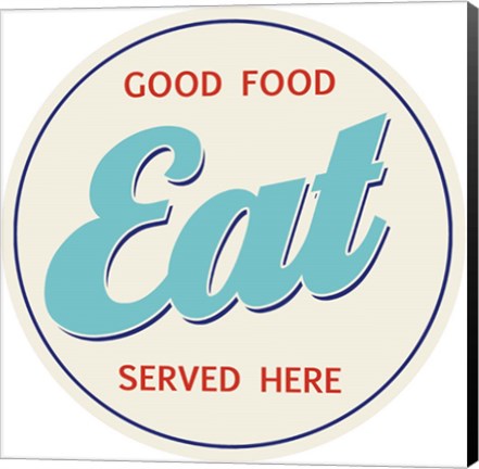 Framed EAT Good Food Served Here Print