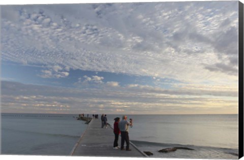 Framed Higgs Pier People Sunset 2014 Print