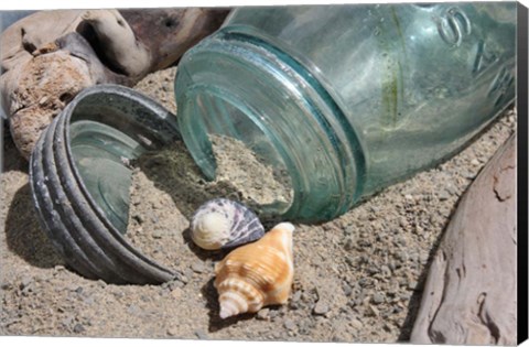Framed Two Shells Mason Jar Print