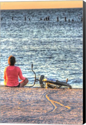 Framed Beach Biker Print