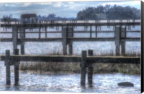 Framed Blue Piers Print