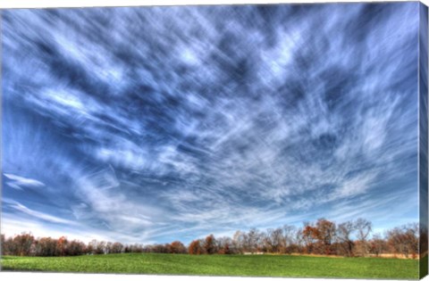 Framed Field And Sky Autumn Print