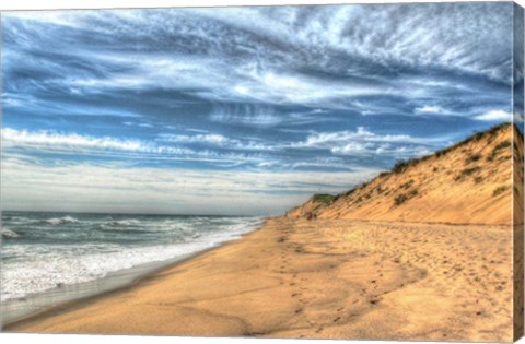 Framed Footprints On Cape Cod Shore Print