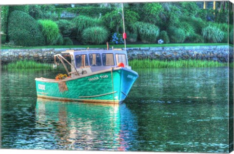 Framed Green Hull Moored Print