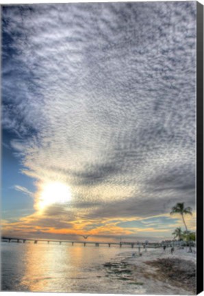 Framed Key West Pier Sunset Vertical Print