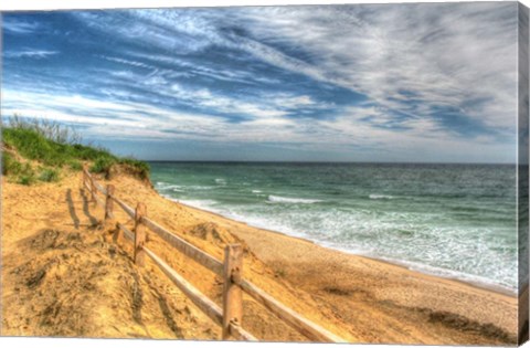 Framed Truro Breach And Fence Print
