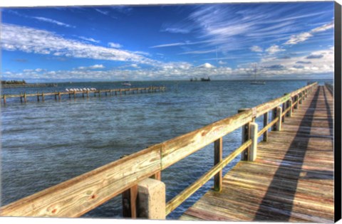 Framed Two Piers Sebastian Florida Print