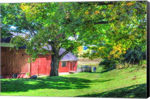 Framed Barn And Family Print