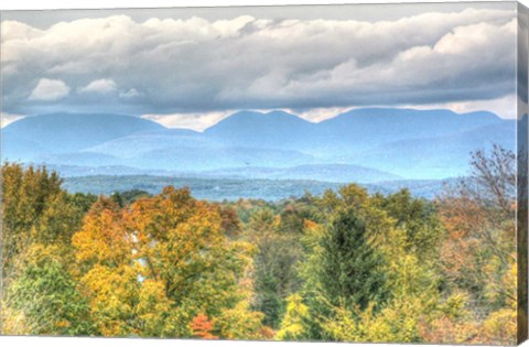 Framed Blue Catskills And Hawk Print