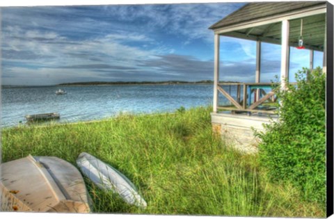 Framed CC Porch And Boats Print