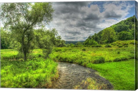 Framed Dutchess County Stream And Meadow Print